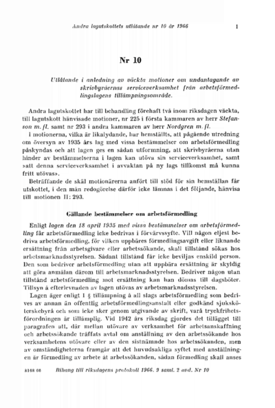 Omslaget till bet. 1966:L2U10