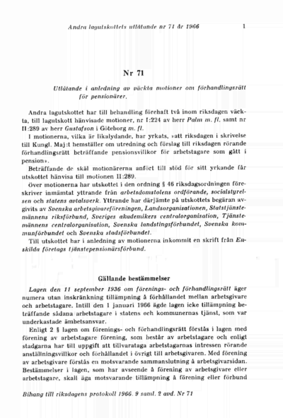 Omslaget till bet. 1966:L2U71