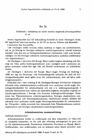 Omslaget till bet. 1966:L2U74
