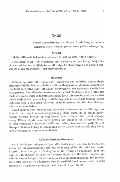 Omslaget till bet. 1968:KU36