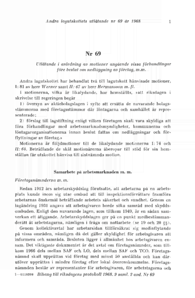 Omslaget till bet. 1968:L2U69