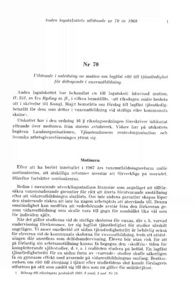 Omslaget till bet. 1968:L2U70