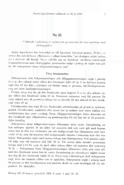 Omslaget till bet. 1969:L2U31