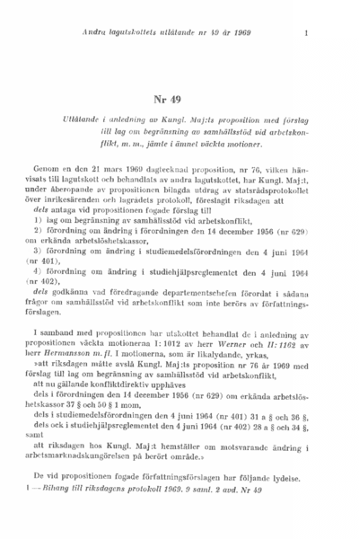 Omslaget till bet. 1969:L2U49