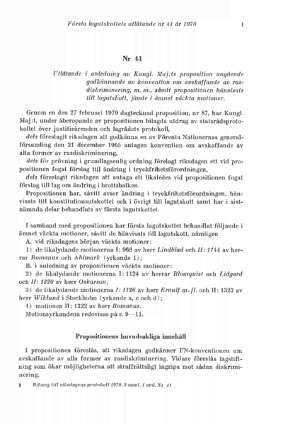 Omslaget till bet. 1970:L1U41