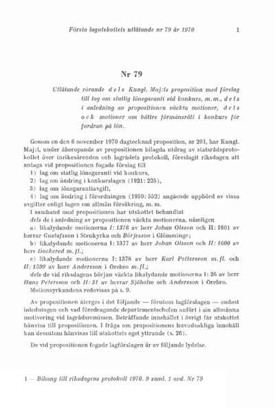 Omslaget till bet. 1970:L1U79