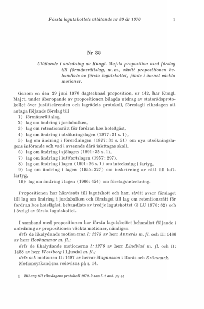 Omslaget till bet. 1970:L1U80