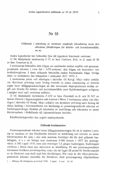 Omslaget till bet. 1970:L2U33