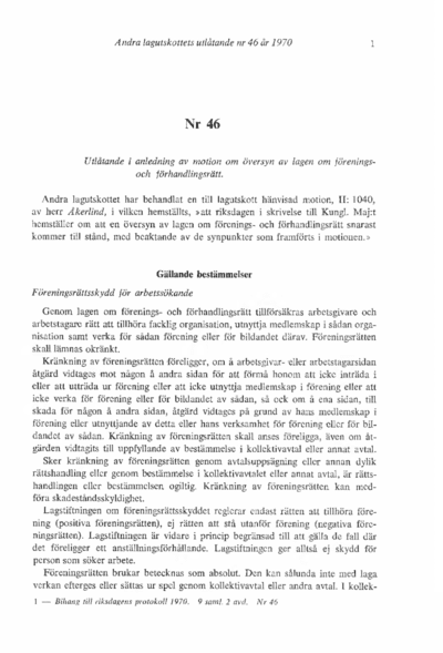 Omslaget till bet. 1970:L2U46