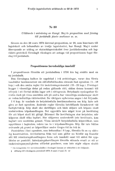 Omslaget till bet. 1970:L3U80