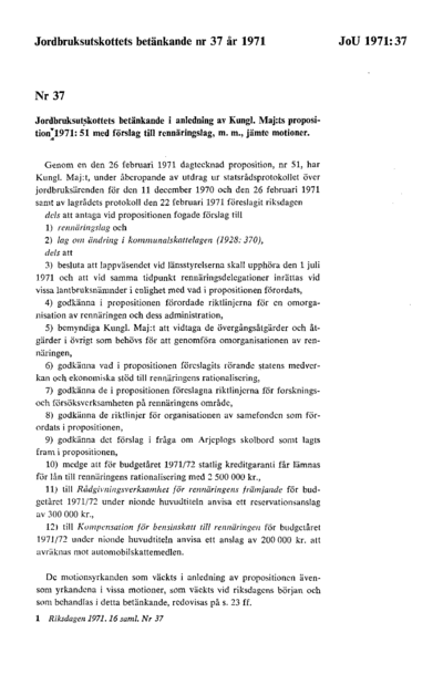 Omslaget till bet. 1971:JoU37