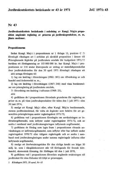 Omslaget till bet. 1971:JoU43