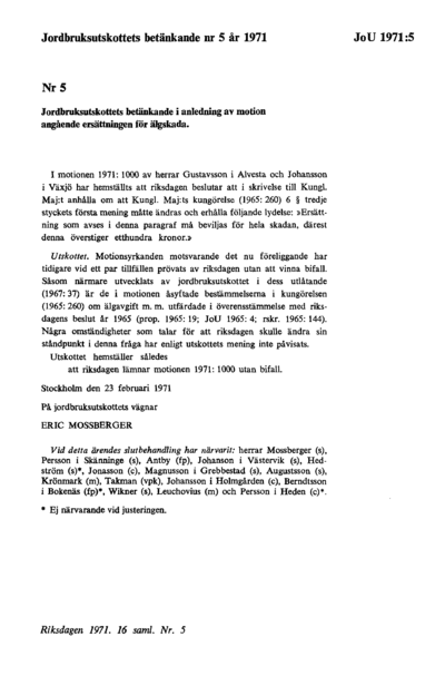 Omslaget till bet. 1971:JoU5