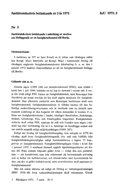 Omslaget till bet. 1971:JuU3