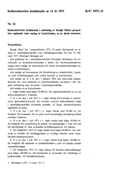 Omslaget till bet. 1971:KrU11
