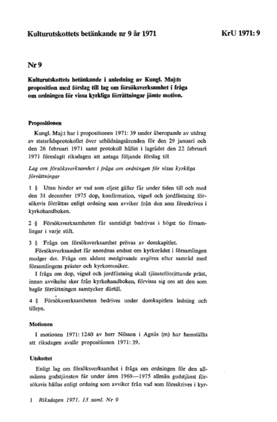 Omslaget till bet. 1971:KrU9