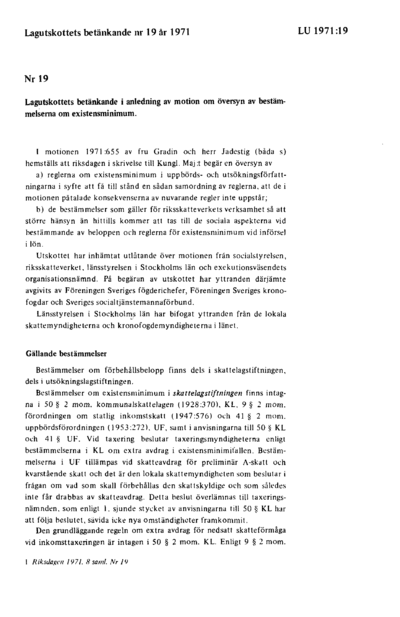 Omslaget till bet. 1971:LU19