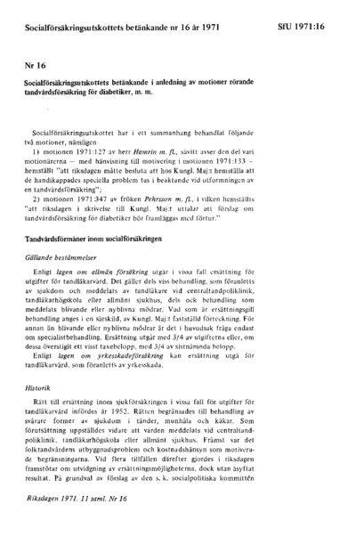 Omslaget till bet. 1971:SfU16