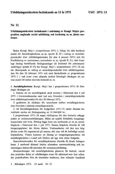 Omslaget till bet. 1971:UbU11