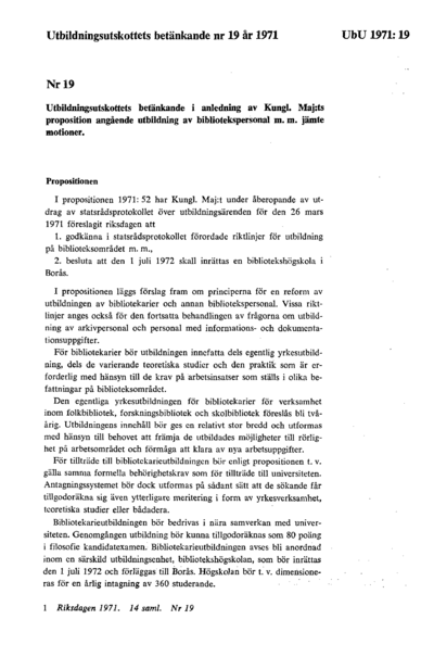 Omslaget till bet. 1971:UbU19