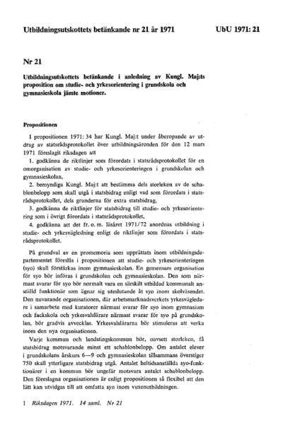 Omslaget till bet. 1971:UbU21