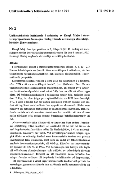 Omslaget till bet. 1971:UU2