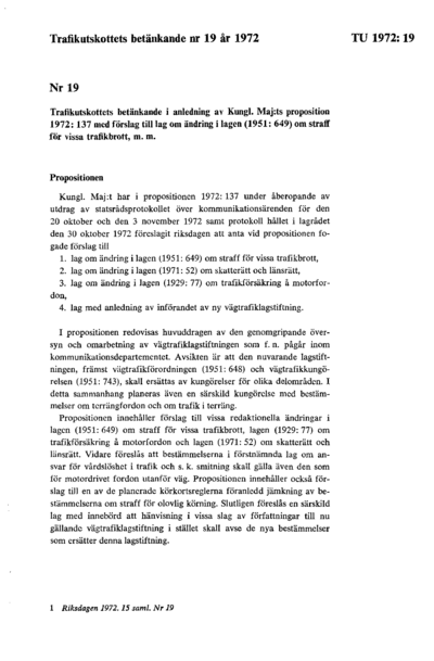 Omslaget till bet. 1972:TU19