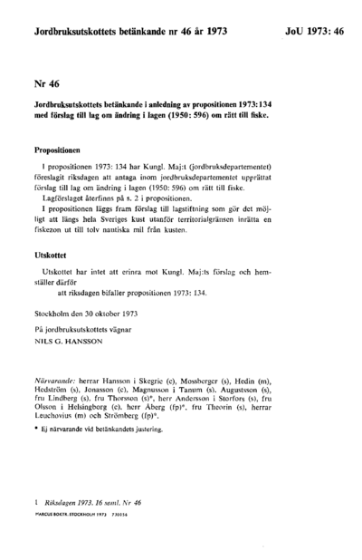 Omslaget till bet. 1973:JoU46