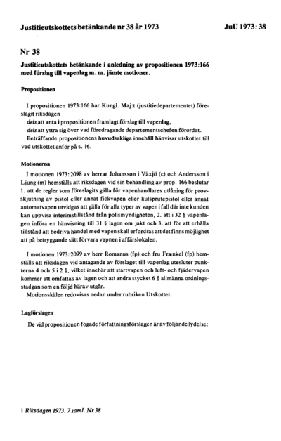 Omslaget till bet. 1973:JuU38