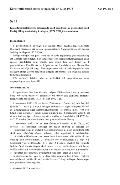 Omslaget till bet. 1973:KU13