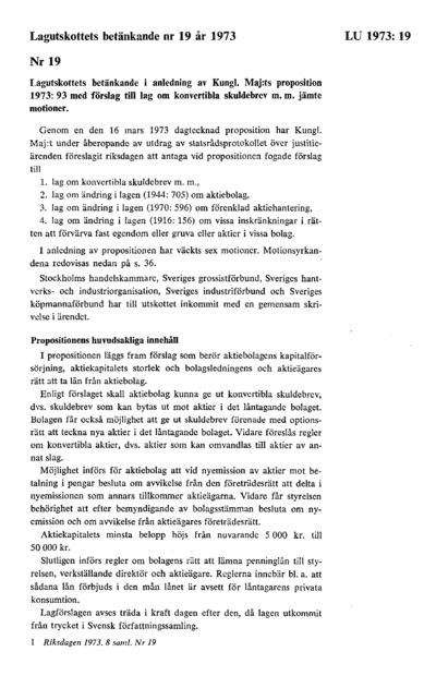 Omslaget till bet. 1973:LU19