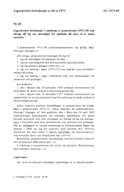 Omslaget till bet. 1973:LU40