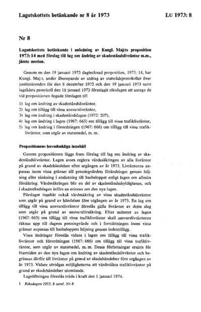 Omslaget till bet. 1973:LU8