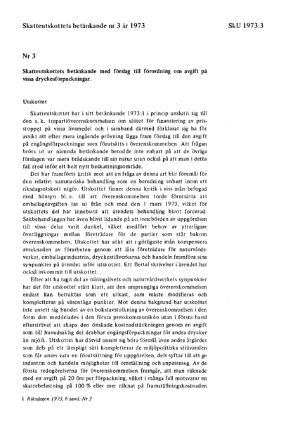 Omslaget till bet. 1973:SkU3