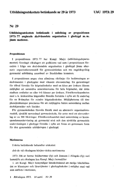 Omslaget till bet. 1973:UbU29