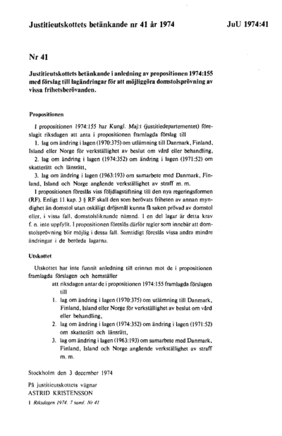 Omslaget till bet. 1974:JuU41