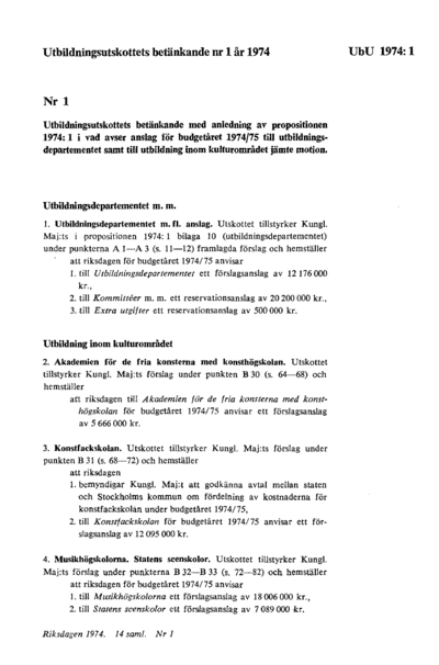 Omslaget till bet. 1974:UbU1