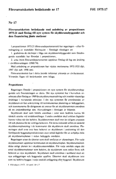 Omslaget till bet. 1975:FöU17
