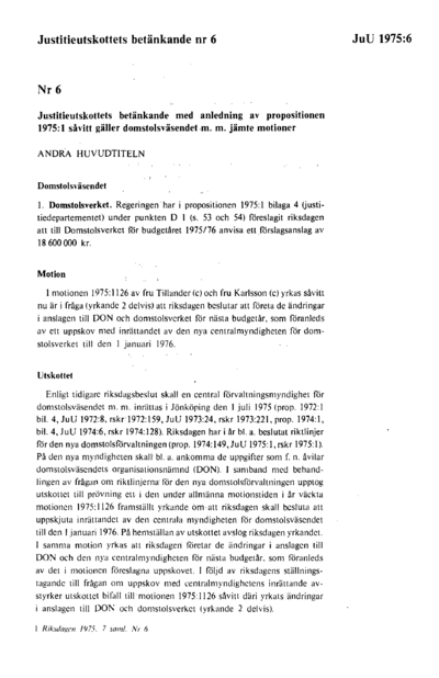 Omslaget till bet. 1975:JuU6