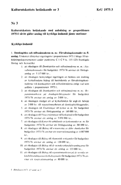 Omslaget till bet. 1975:KrU3