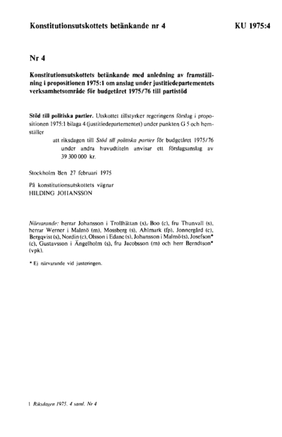 Omslaget till bet. 1975:KU4