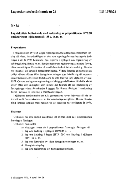 Omslaget till bet. 1975:LU24