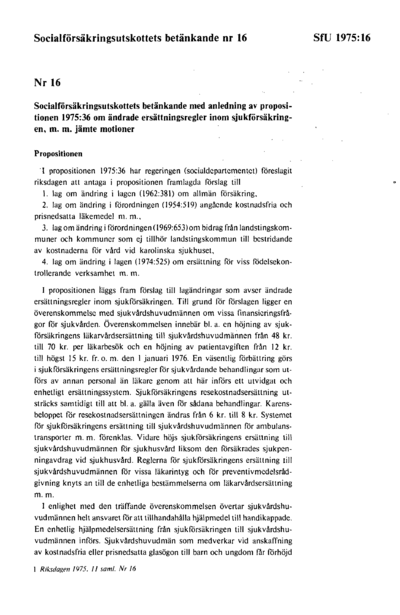 Omslaget till bet. 1975:SfU16