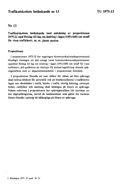 Omslaget till bet. 1975:TU13