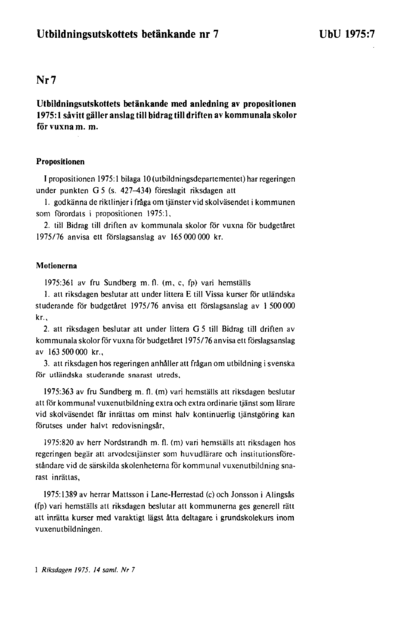 Omslaget till bet. 1975:UbU7