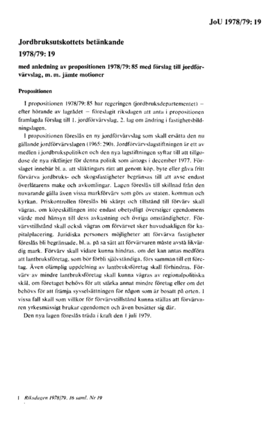 Omslaget till bet. 1978/79:JoU19