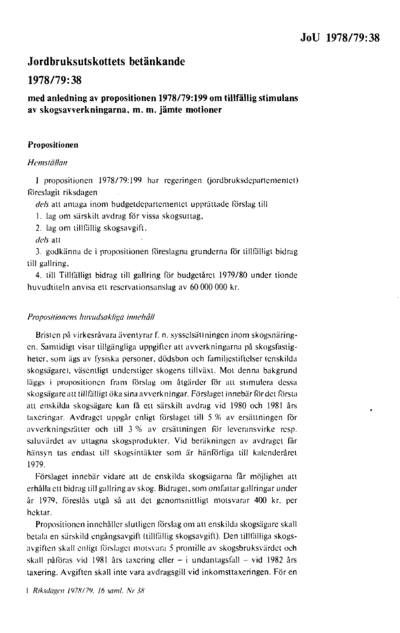 Omslaget till bet. 1978/79:JoU38