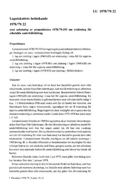 Omslaget till bet. 1978/79:LU22
