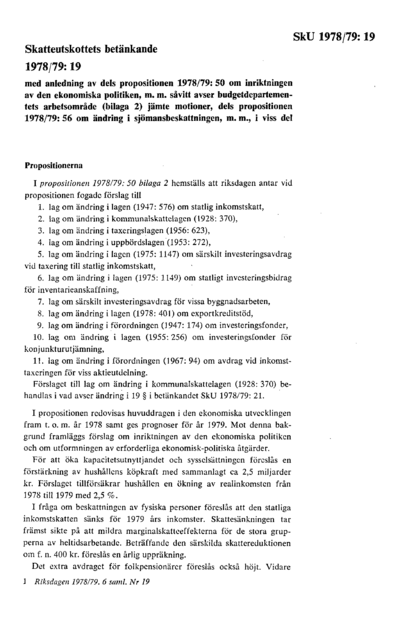 Omslaget till bet. 1978/79:SkU19