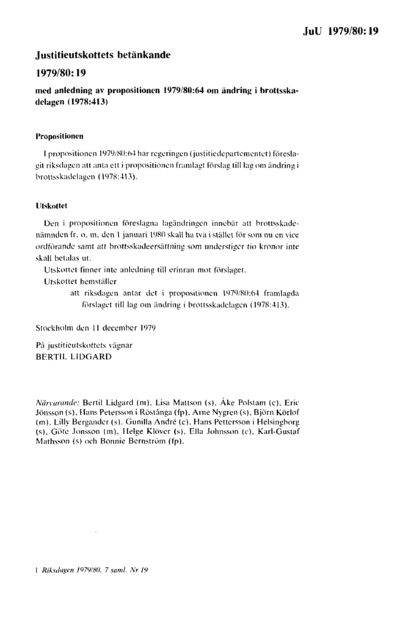 Omslaget till bet. 1979/80:JuU19